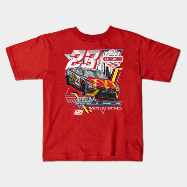 Bubba Wallace 23XI Grant Park 220 Kids T-Shirt by art.Hamdan